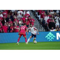 St. Louis CITY SC's João Klauss versus Chicago Fire FC's Mauricio Pineda
